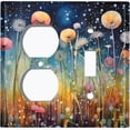 thumbnail image 1 of Metal Light Switch Wall Plate Outlet Cover (Printed Image of Folk Art Wildflowers - 2 Gang Duplex/Toggle), 1 of 1