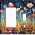 thumbnail image 1 of Metal Light Switch Wall Plate Outlet Cover (Printed Image of Folk Art Wildflowers - 2 Gang GFI Rocker/Toggle), 1 of 1