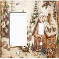 thumbnail image 1 of Metal Light Switch Wall Plate Outlet Cover (Printed Image of Gingerbread House - 2 Gang GFI Rocker/Toggle), 1 of 1