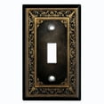 thumbnail image 1 of Metal Light Switch Wall Plate Outlet Cover (Printed Image of Gold Floral Frame - Single Toggle), 1 of 1