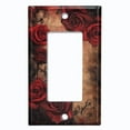 thumbnail image 1 of Metal Light Switch Wall Plate Outlet Cover (Printed Image of Gothic Red Roses - Single GFI/Rocker), 1 of 1