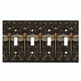thumbnail image 1 of Metal Light Switch Wall Plate Outlet Cover (Printed Image of Intricate Dragonflies - Quad Toggle), 1 of 1