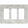 thumbnail image 1 of Metal Light Switch Wall Plate Outlet Cover (Printed Image of Marble Tile - Triple GFI/Rocker), 1 of 1