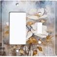 thumbnail image 1 of Metal Light Switch Wall Plate Outlet Cover (Printed Image of Modern Stylized Flowers - 2 Gang GFI Rocker/Toggle), 1 of 1