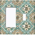 thumbnail image 1 of Metal Light Switch Wall Plate Outlet Cover (Printed Image of Moroccan Floral Pattern - 2 Gang GFI Rocker/Toggle), 1 of 1