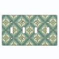 thumbnail image 1 of Metal Light Switch Wall Plate Outlet Cover (Printed Image of Moroccan Floral Pattern - Quad Toggle), 1 of 1