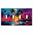 thumbnail image 1 of Metal Light Switch Wall Plate Outlet Cover (Printed Image of Neon Sky Sunset - Quad Toggle), 1 of 1