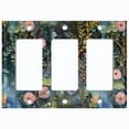 thumbnail image 1 of Metal Light Switch Wall Plate Outlet Cover (Printed Image of Peacock and Foliage - Triple GFI/Rocker), 1 of 1