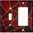 thumbnail image 1 of Metal Light Switch Wall Plate Outlet Cover (Printed Image of Red Abstract Tiles - 2 Gang Toggle/GFI Rocker), 1 of 1