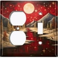 thumbnail image 1 of Metal Light Switch Wall Plate Outlet Cover (Printed Image of Red Winter Lake - 2 Gang Duplex/Toggle), 1 of 1