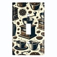 thumbnail image 1 of Metal Light Switch Wall Plate Outlet Cover (Printed Image of Retro Coffee Pattern - Single Toggle), 1 of 1
