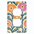 thumbnail image 1 of Metal Light Switch Wall Plate Outlet Cover (Printed Image of Retro Floral Pattern - Single Duplex), 1 of 1