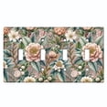 thumbnail image 1 of Metal Light Switch Wall Plate Outlet Cover (Printed Image of Rose Flowers - Quad Toggle), 1 of 1