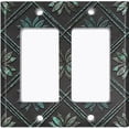 thumbnail image 1 of Metal Light Switch Wall Plate Outlet Cover (Printed Image of Rustic Floral Pattern - Double GFI/Rocker), 1 of 1