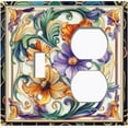 thumbnail image 1 of Metal Light Switch Wall Plate Outlet Cover (Printed Image of Rustic Poppy Flowers - 2 Gang Toggle/Duplex), 1 of 1