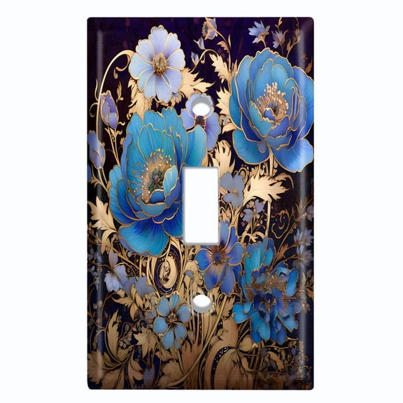 Metal Light Switch Wall Plate Outlet Cover (Printed Image of Rustic Wildflowes - Single Toggle)