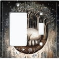 thumbnail image 1 of Metal Light Switch Wall Plate Outlet Cover (Printed Image of Sleepy Raccoon - 2 Gang GFI Rocker/Toggle), 1 of 1