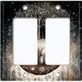 thumbnail image 1 of Metal Light Switch Wall Plate Outlet Cover (Printed Image of Sleepy Raccoon - Double GFI/Rocker), 1 of 1