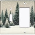 thumbnail image 1 of Metal Light Switch Wall Plate Outlet Cover (Printed Image of Snowy Lush Forest - 2 Gang Toggle/GFI Rocker), 1 of 1