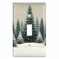 thumbnail image 1 of Metal Light Switch Wall Plate Outlet Cover (Printed Image of Snowy Lush Forest - Single Toggle), 1 of 1