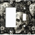thumbnail image 1 of Metal Light Switch Wall Plate Outlet Cover (Printed Image of Gothic Skulls - 2 Gang GFI Rocker/Toggle), 1 of 1