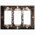 thumbnail image 1 of Metal Light Switch Wall Plate Outlet Cover (Printed Image of Stained Glass Flower - Triple GFI/Rocker), 1 of 1