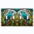 thumbnail image 1 of Metal Light Switch Wall Plate Outlet Cover (Printed Image of Stained Glass Parrot - Single GFI/Rocker), 1 of 1