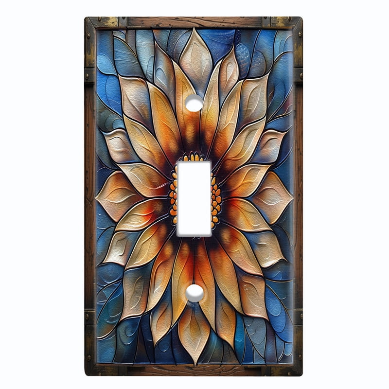 Metal Light Switch Wall Plate Outlet Cover (Printed Image of Stained ...