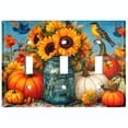 thumbnail image 1 of Metal Light Switch Wall Plate Outlet Cover (Printed Image of Summer Harvest - Triple Toggle), 1 of 1
