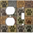 thumbnail image 1 of Metal Light Switch Wall Plate Outlet Cover (Printed Image of Textured Paw Prints - 2 Gang Duplex/Toggle), 1 of 1