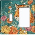 thumbnail image 1 of Metal Light Switch Wall Plate Outlet Cover (Printed Image of Tiger in the Meadow - 2 Gang Toggle/GFI Rocker), 1 of 1