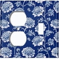 thumbnail image 1 of Metal Light Switch Wall Plate Outlet Cover (Printed Image of Traditional Chinese Porcelain Textiles - 2 Gang Duplex/Toggle), 1 of 1