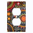 thumbnail image 1 of Metal Light Switch Wall Plate Outlet Cover (Printed Image of Vibrant Aboriginal Dot Painting - Single Duplex), 1 of 1