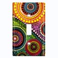 thumbnail image 1 of Metal Light Switch Wall Plate Outlet Cover (Printed Image of Vibrant Aboriginal Dot Painting - Single Toggle), 1 of 1