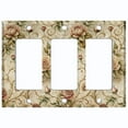 thumbnail image 1 of Metal Light Switch Wall Plate Outlet Cover (Printed Image of Vintage Floral Pattern - Triple GFI/Rocker), 1 of 1
