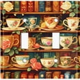 thumbnail image 1 of Metal Light Switch Wall Plate Outlet Cover (Printed Image of Vintage Tea Cups and Books - Double Toggle), 1 of 1