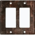 thumbnail image 1 of Metal Light Switch Wall Plate Outlet Cover (Printed Image of Weathered Copper Surface - Double GFI/Rocker), 1 of 1