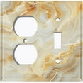 thumbnail image 1 of Metal Light Switch Wall Plate Outlet Cover (Printed Image of Weathered Marble - 2 Gang Duplex/Toggle), 1 of 1