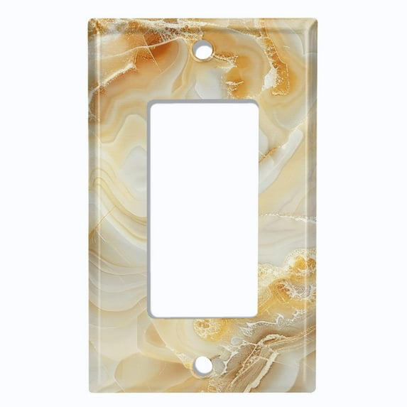 Metal Light Switch Wall Plate Outlet Cover (Printed Image of Weathered Marble - Single GFI/Rocker)