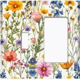 thumbnail image 1 of Metal Light Switch Wall Plate Outlet Cover (Printed Image of Wildflowers - 2 Gang Toggle/GFI Rocker), 1 of 1
