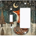 thumbnail image 1 of Metal Light Switch Wall Plate Outlet Cover (Printed Image of Winter Red Fox - 2 Gang Toggle/GFI Rocker), 1 of 1