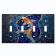 thumbnail image 1 of Metal Light Switch Wall Plate Outlet Cover (Printed Image of Zen Mosaic Koi Fish - Quad Toggle), 1 of 1