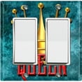 thumbnail image 1 of Metal Light Switch Wall Plate Outlet Cover (Queen Crown Blue - Double Rocker), 1 of 2