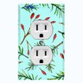 thumbnail image 1 of Metal Light Switch Wall Plate Outlet Cover (Rosemary Leaf Teal Wallpaper- Single Duplex), 1 of 2