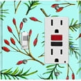 thumbnail image 1 of Metal Light Switch Wall Plate Outlet Cover (Rosemary Leaf Teal Wallpaper - Single Rocker), 1 of 2