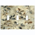 thumbnail image 1 of Metal Light Switch Wall Plate Outlet Cover (Rustic Tree Branch with Leaves - Triple Toggle), 1 of 1