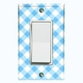 thumbnail image 1 of Metal Light Switch Wall Plate Outlet Cover (Sky Blue Gingham Picnic Wallpaper - Single Rocker), 1 of 2