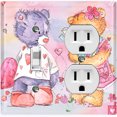 thumbnail image 1 of Metal Light Switch Wall Plate Outlet Cover (Sleepy Teddy Bear Lovers Colorful - Single Toggle Single Duplex), 1 of 2