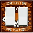 thumbnail image 1 of Metal Light Switch Wall Plate Outlet Cover (Sometimes I Like Coffee More Than People Brown - Double Rocker), 1 of 2
