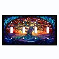 thumbnail image 1 of Metal Light Switch Wall Plate Outlet Cover (Stained Glass Sunset with Tree - Quad Toggle), 1 of 1
